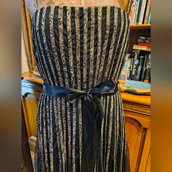 Vintage Cache Black And Gold Cocktail Dress Size 12 - Picture 2 of 9